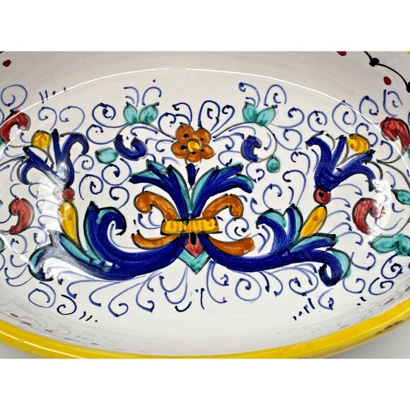 Deruta Ricco Italian Hand Painted Small Plate Dish Soap Dish Signed - Picture 3 of 8